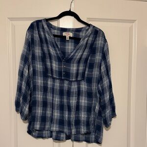 Wrangler Blue Plaid Women's Top